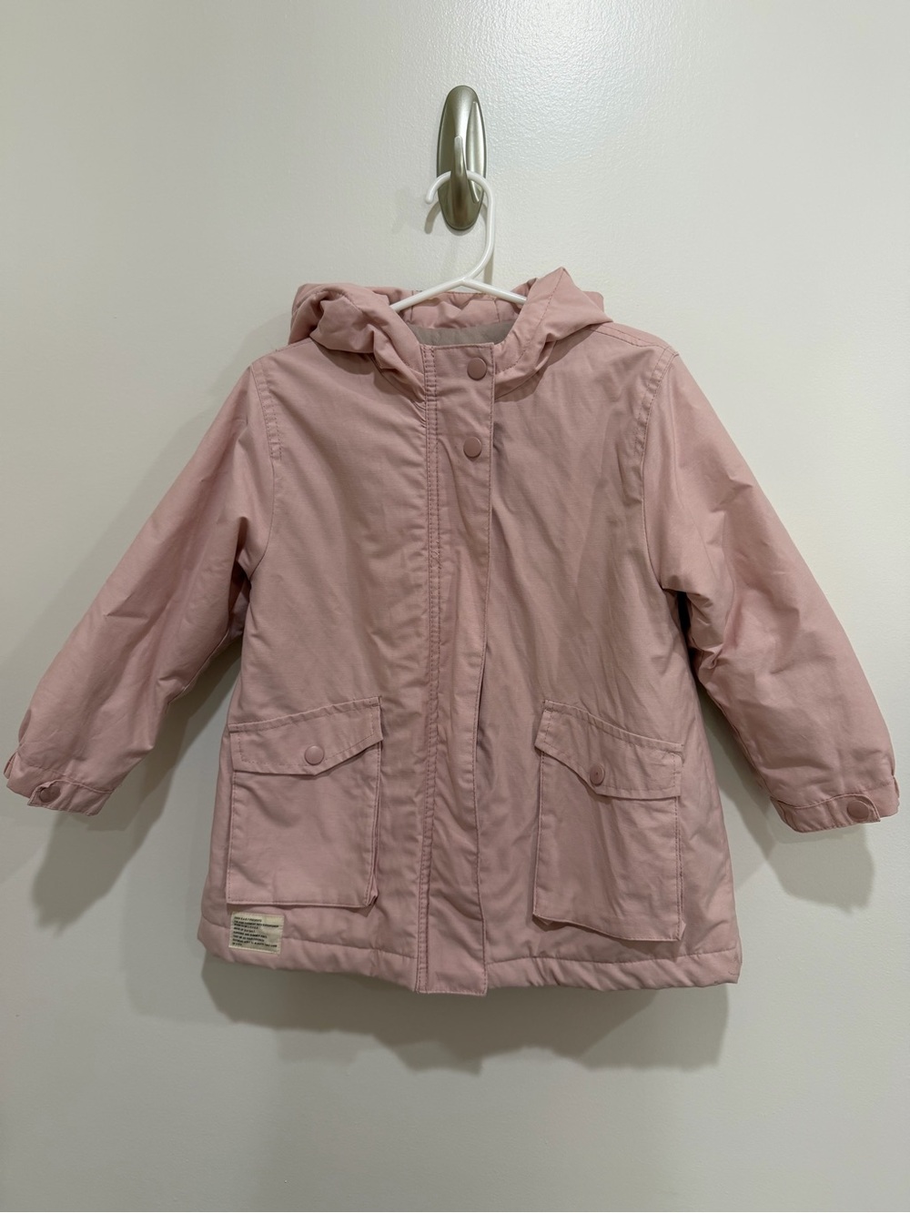 Zara Kids Pink Hooded Jacket with 'Sleep Eat' Snoopy Graphic - Picture 2 of 7